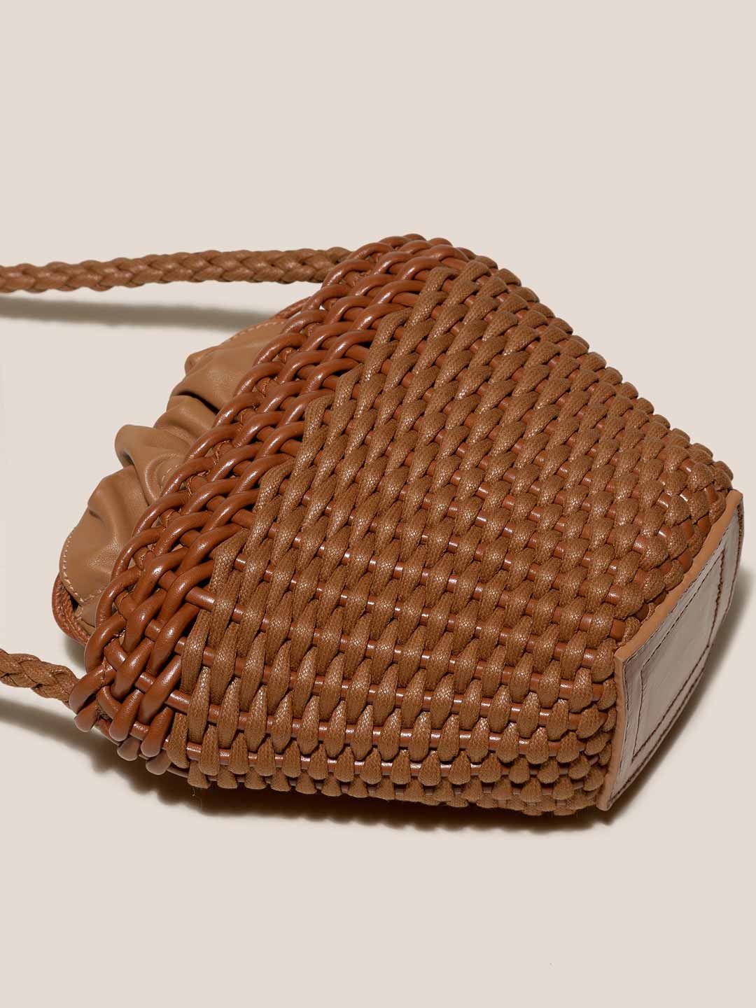 FIOL - Hand-Braided Mini Crossbody Bag - Tan