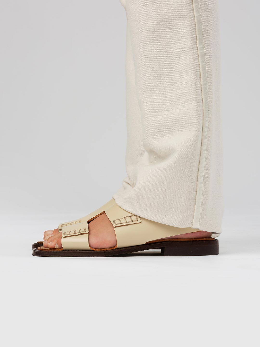 LLAUT - Slingback Loafer Sandal - Custard