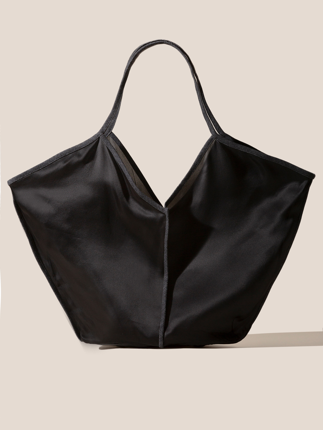 CALELLA LARGE Silk Tote Bag - Black