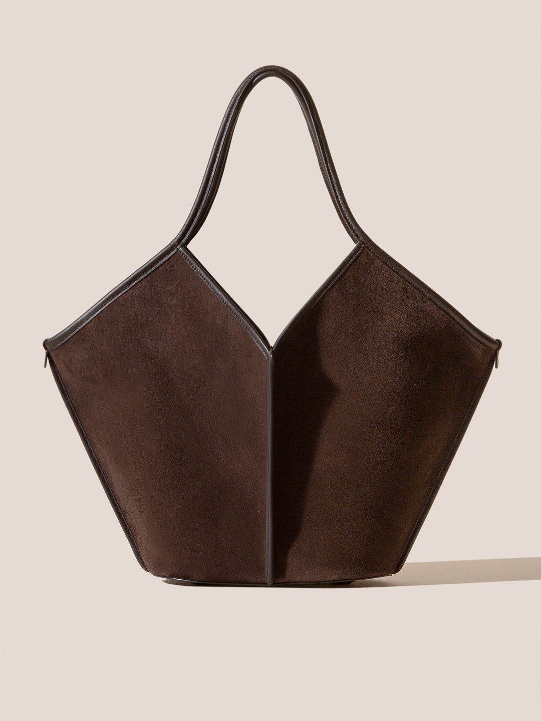 CALELLA SUEDE - Calf Suede Tote Bag - Dark Brown