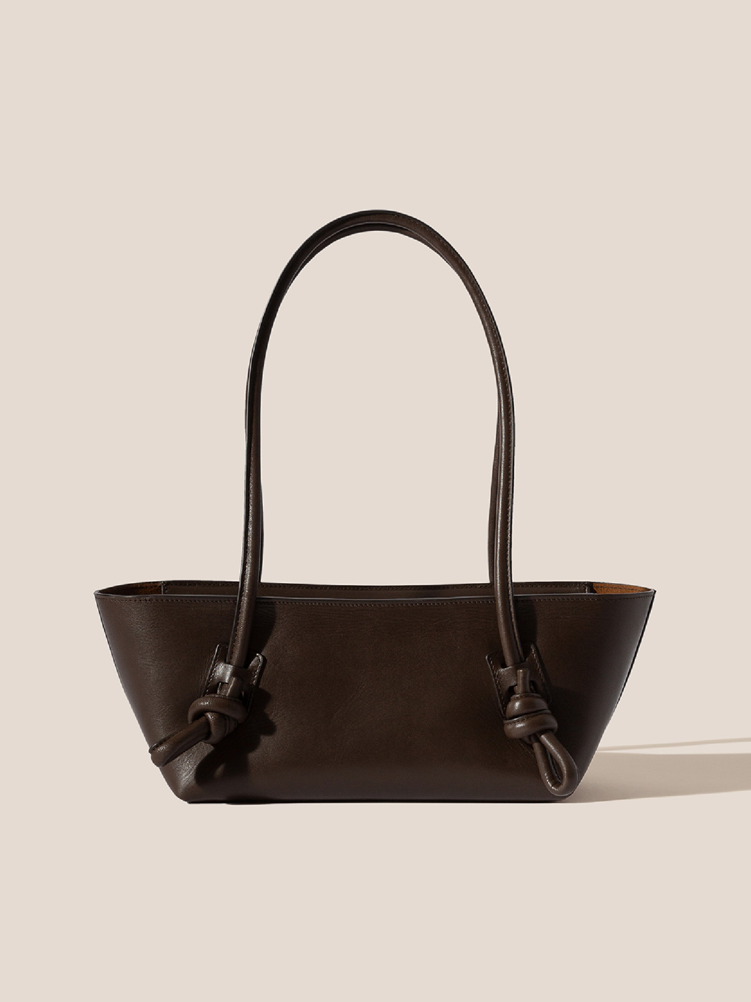FLECA - Knotted - Handle Shoulder Bag - Dark Brown