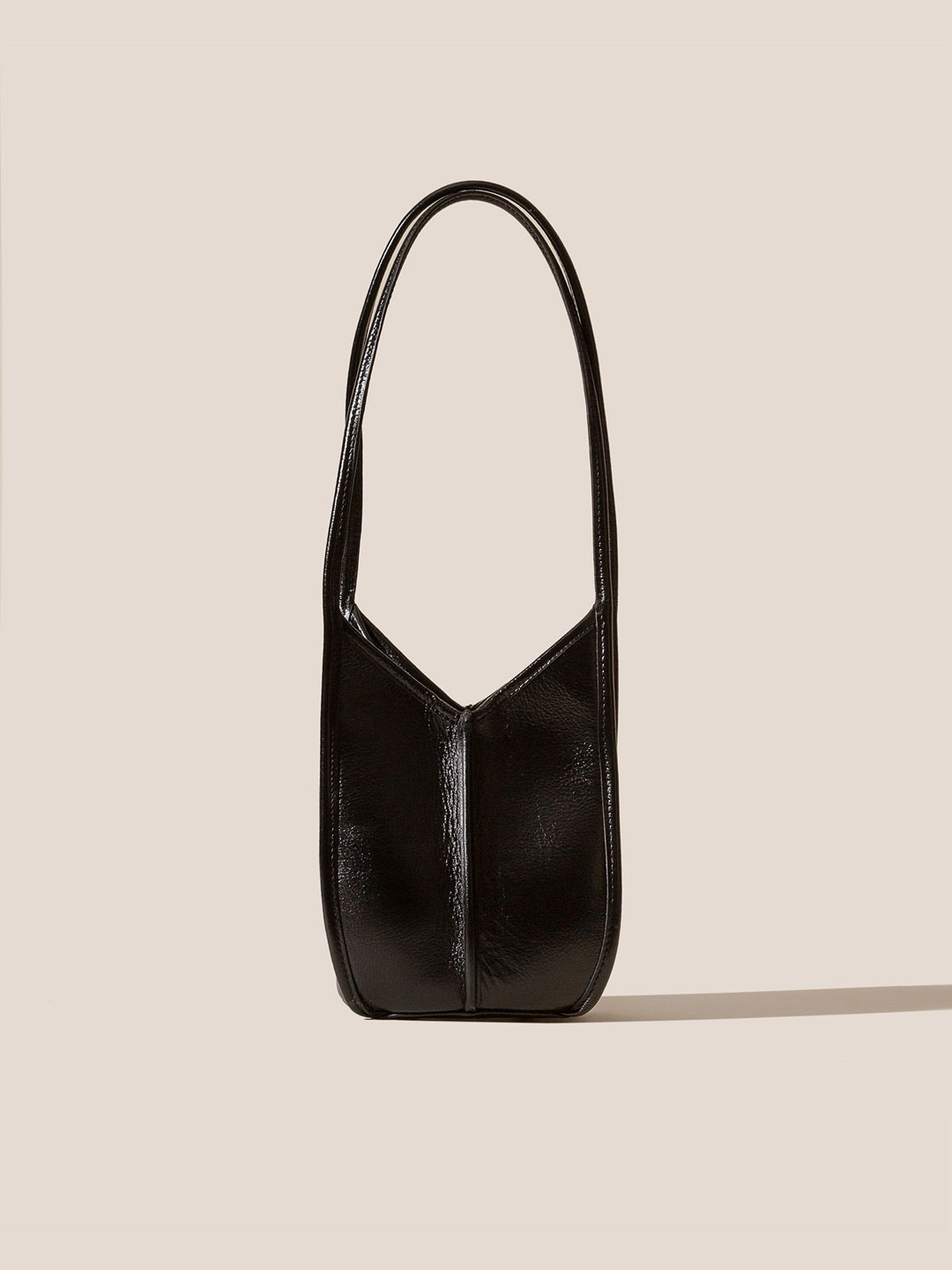 CALELLA BUCKET LEATHER - Leather-trimmed Shoulder Bag - Black