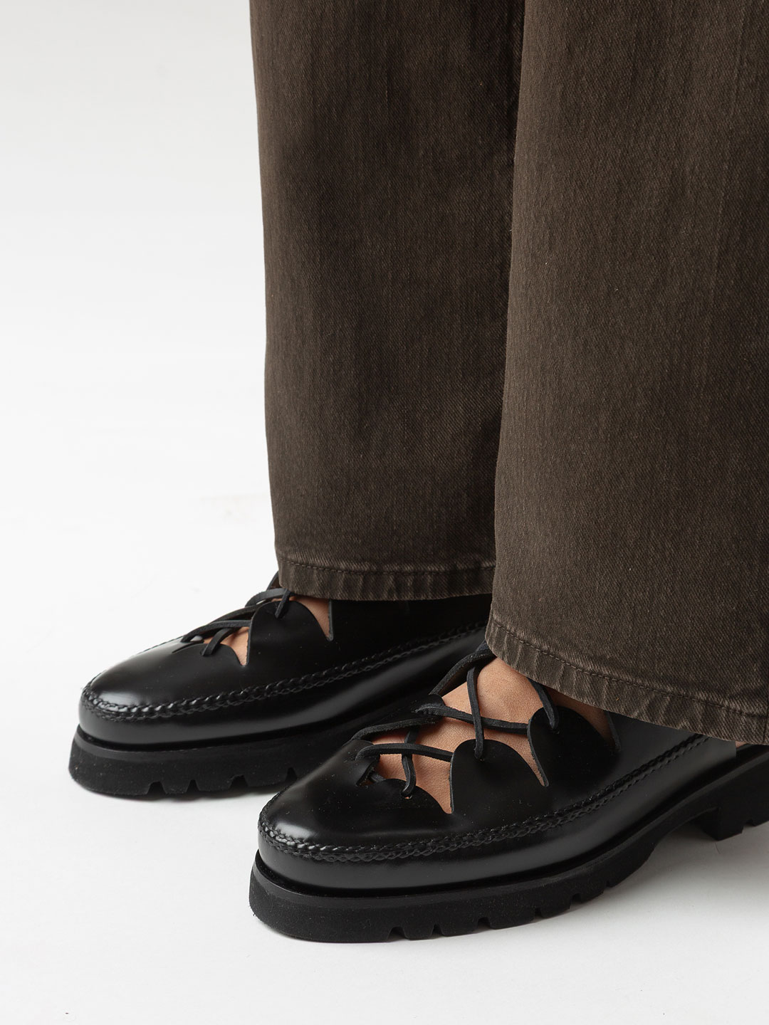 PETAL - Tread Sole Slingback Loafer - Black