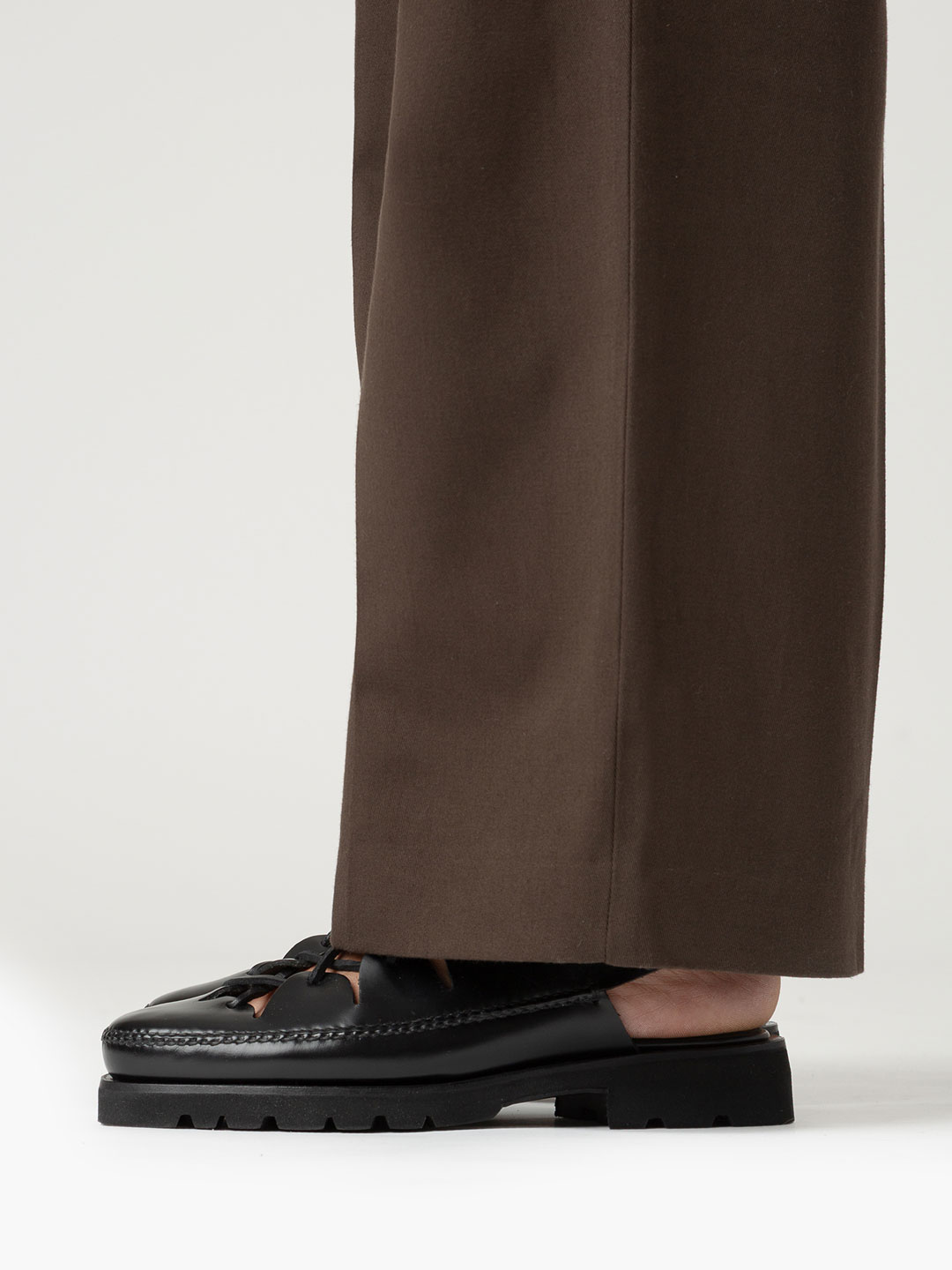 PETAL - Tread Sole Slingback Loafer - Black