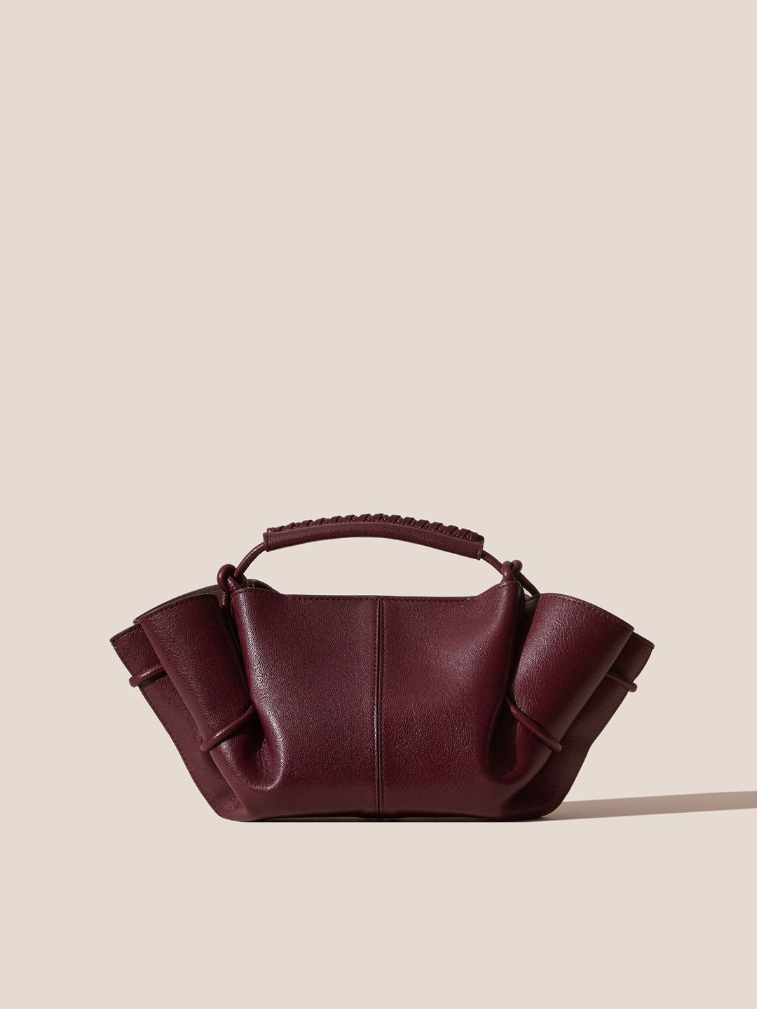 ARTA MINI - Pleated Crossbody Bag - Burgundy
