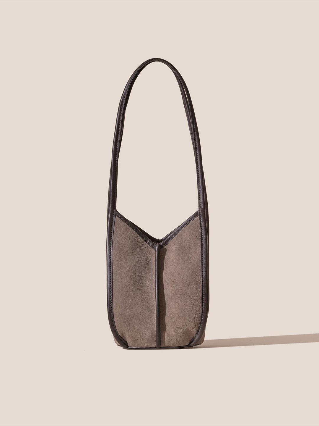 CALELLA BUCKET SUEDE - Leather-trimmed Shoulder Bag - Grey