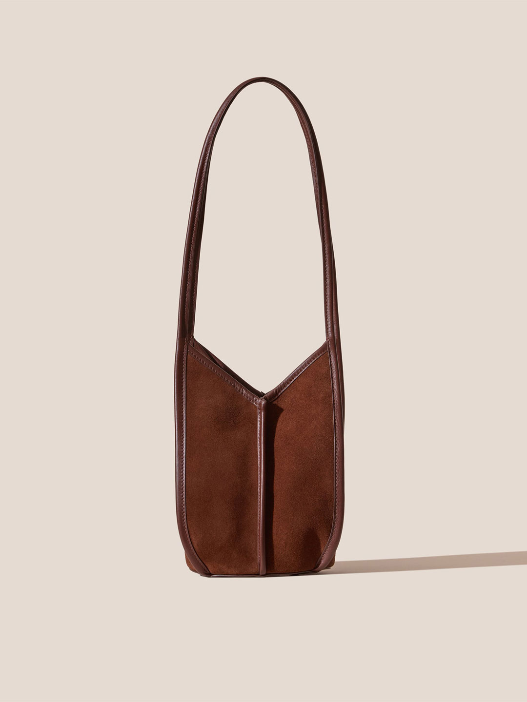 CALELLA BUCKET SUEDE - Leather-trimmed Shoulder Bag - Brown