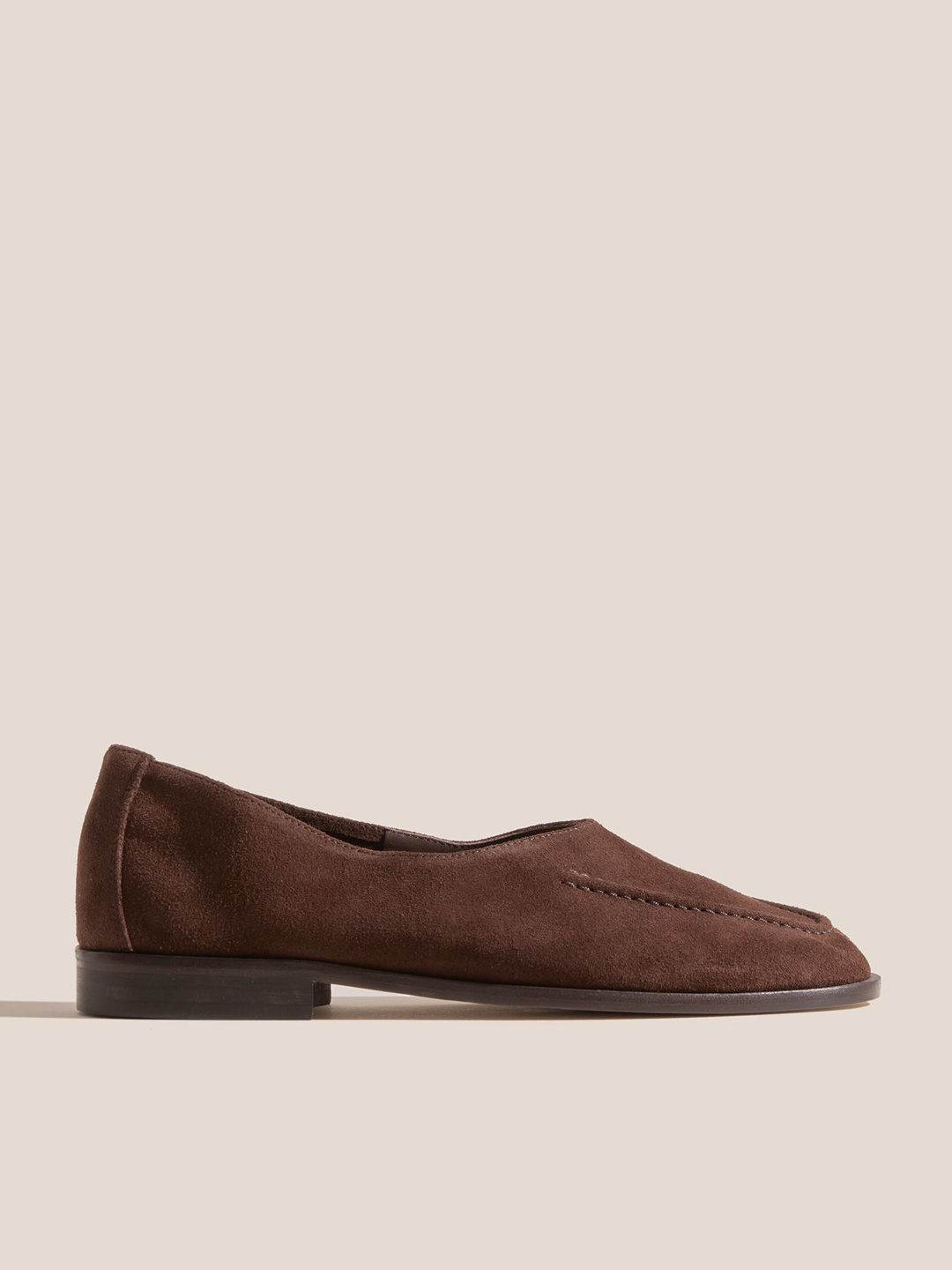 JULIOL W CALF SUEDE - High Cut Deconstructed Loafer - Dark Brown
