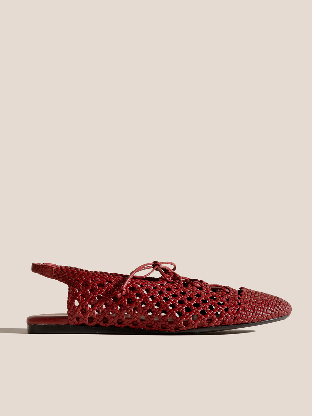 SARDANA - Lace-up Woven Slingback Pump - Red