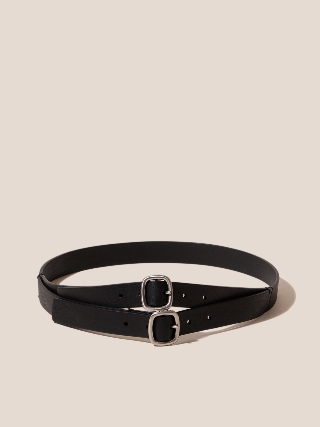 DOBLEC - Deconstructed Double Buckle Belt - Black