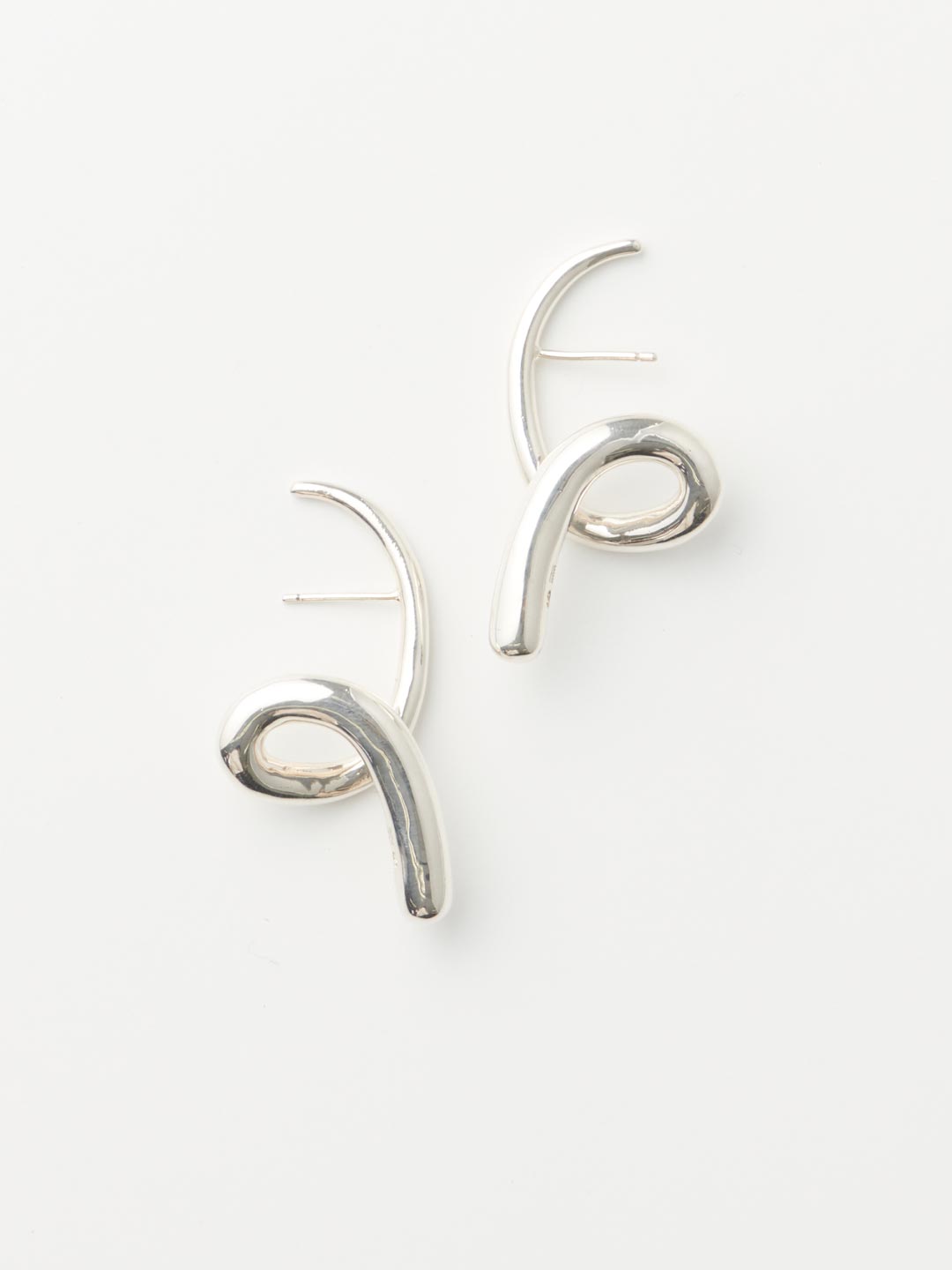 Twisted Pierced Earrings  - Silver