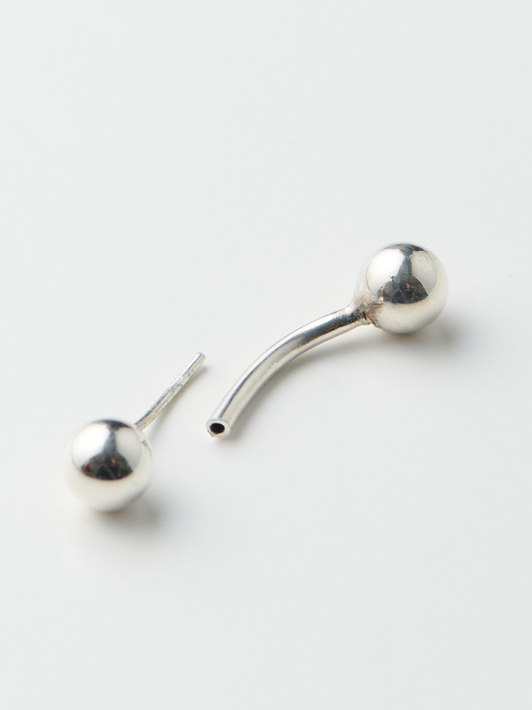 Barbell Pierced Earring - Silver