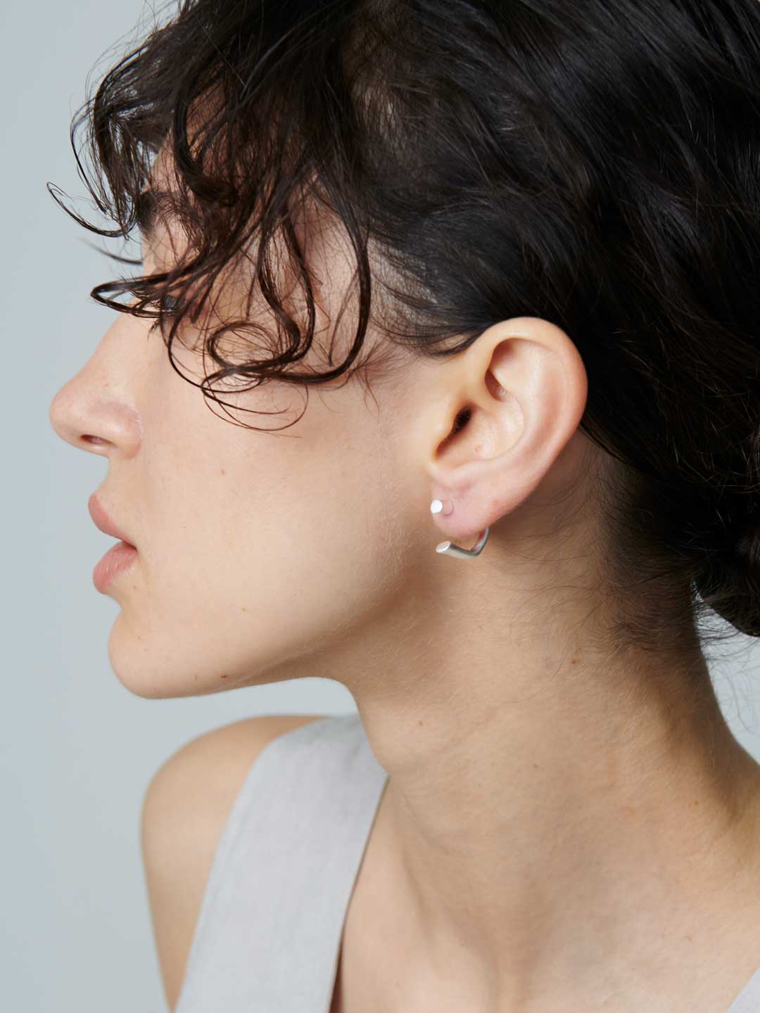 Open Hoop Pierced Earring - Silver