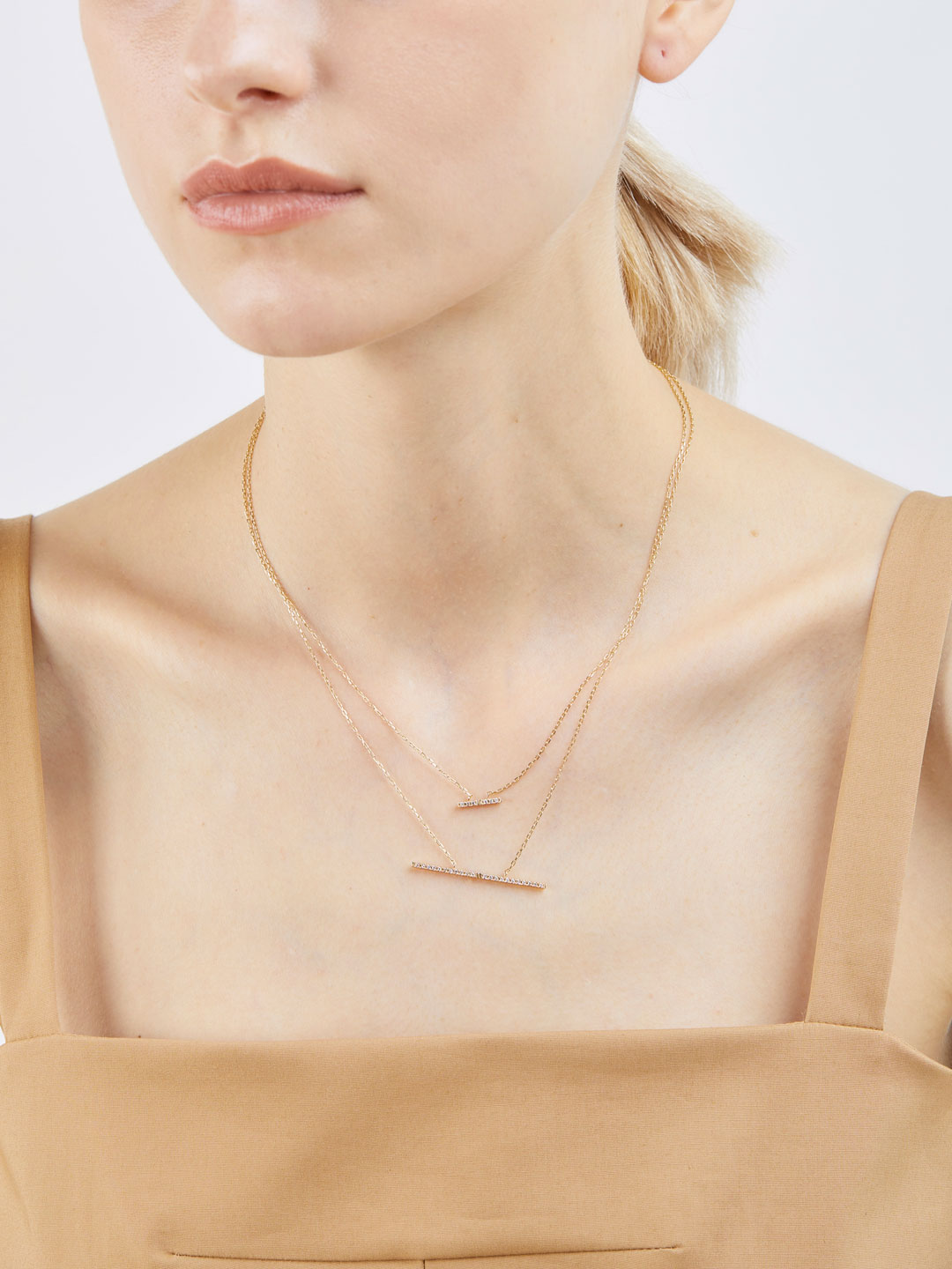 Trapeze Diamond Necklace S - Yellow Gold