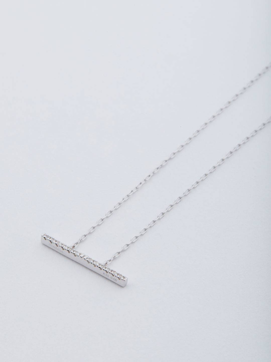 Trapeze Diamond Necklace M - White Gold