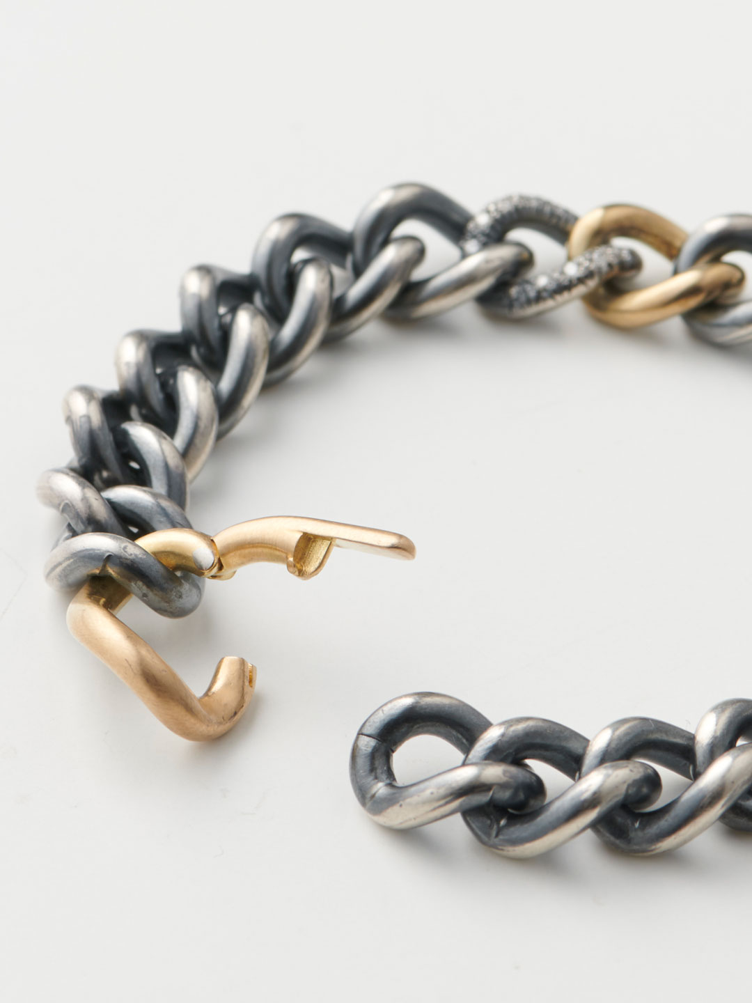 Humete Diamond Chain Bracelet 11 Large Clasp / 3S  - Silver