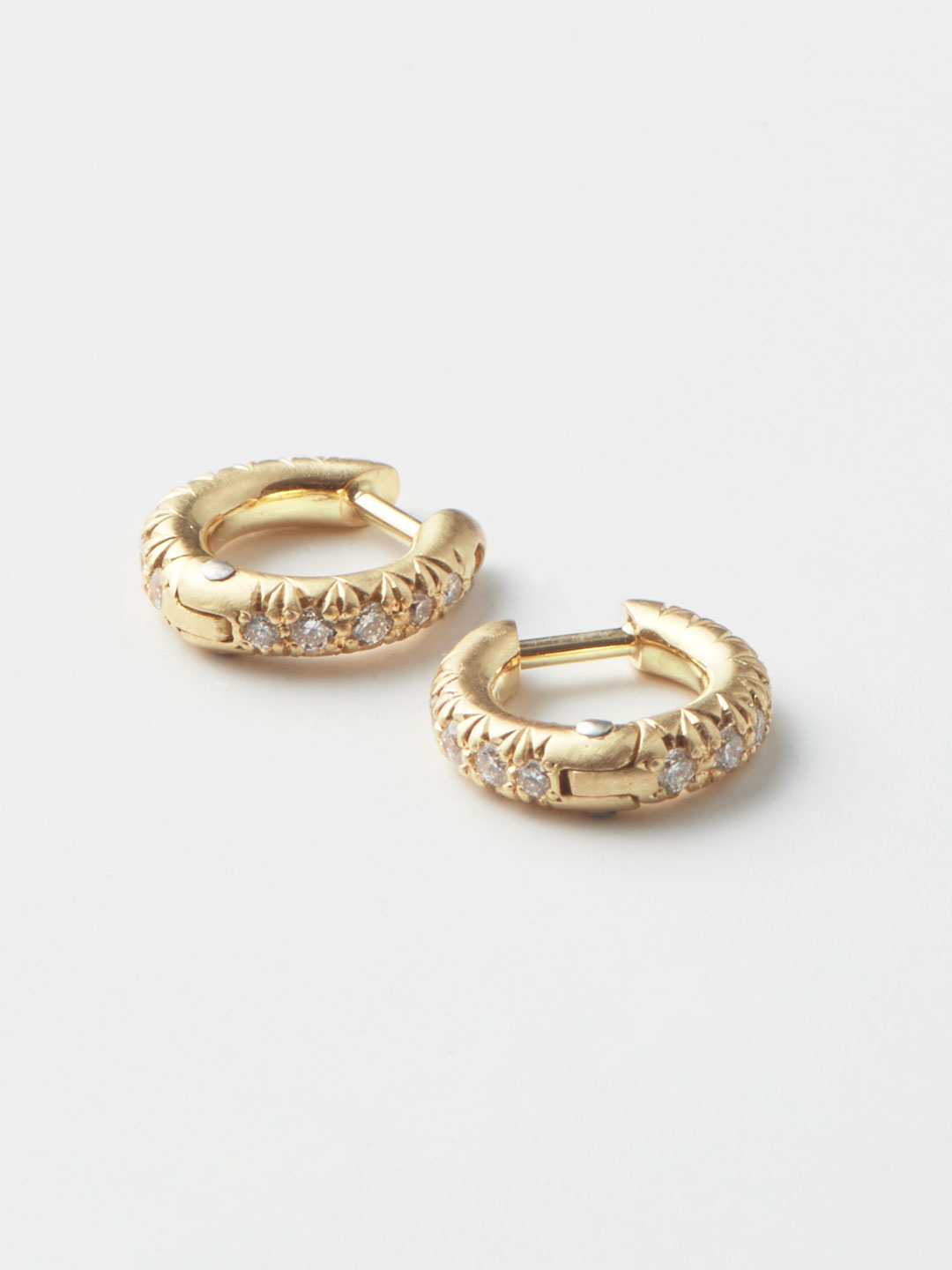 Humete Classic Diamond Pierced Earrings S - Yellow Gold