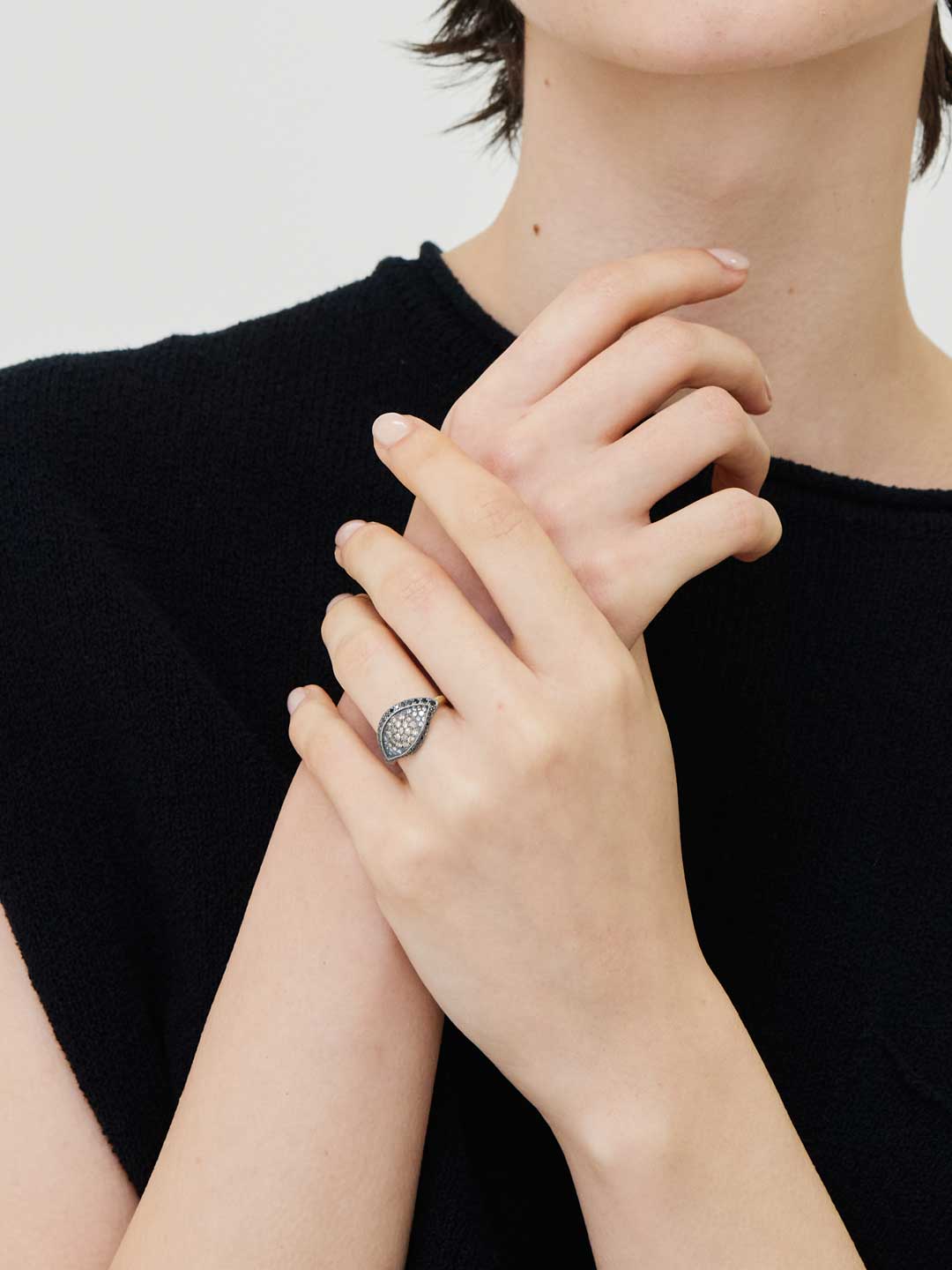 hum(ハム) | シンボルコレクション アイリング L ブラウンダイヤモンド