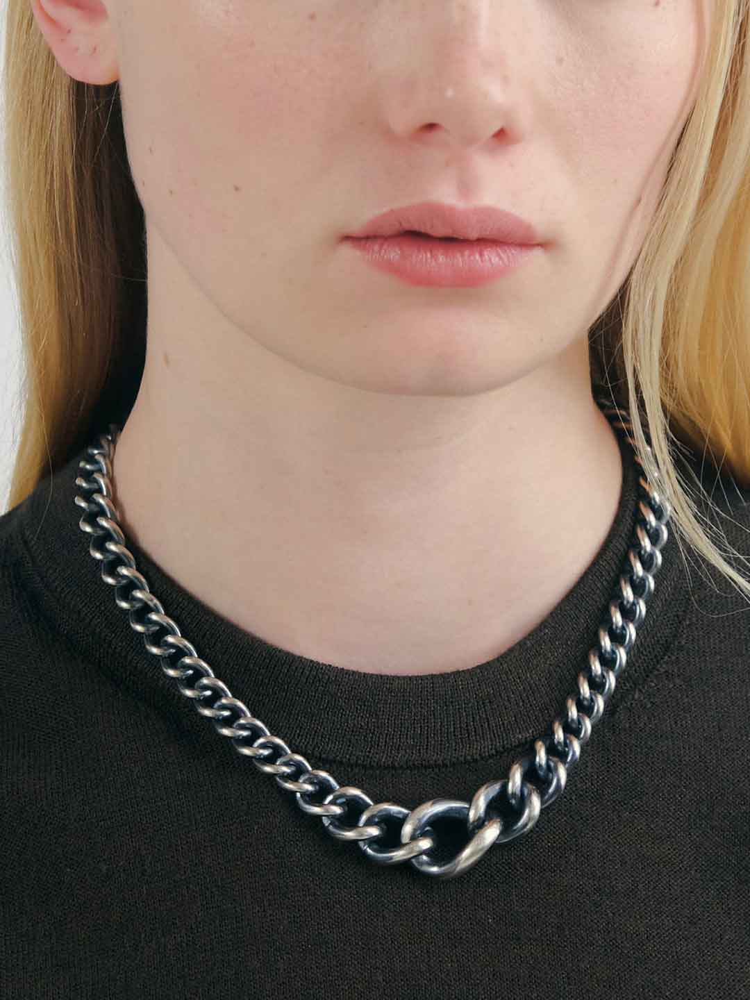 Humete Gradation Chain Necklace [et-N140] - Silver