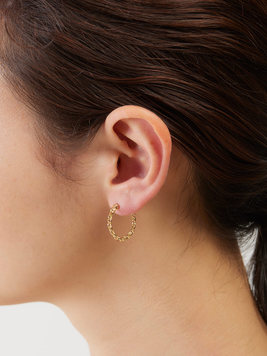 Marvelous Pierced Earring / Plain Hoop - Yellow Gold