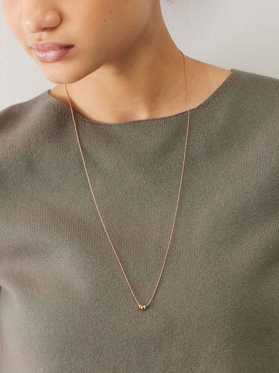 Trinity Necklace 65cm - Pink Gold