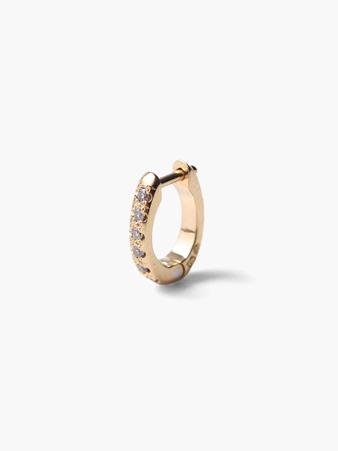 Mini Arc Hoop With Salt & Pepper Diamond【A-P2-YG_SPD】 - Yellow Gold