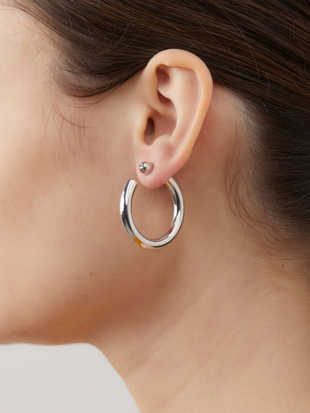 Ruby 35 Hoop Pierced Earring - Silver