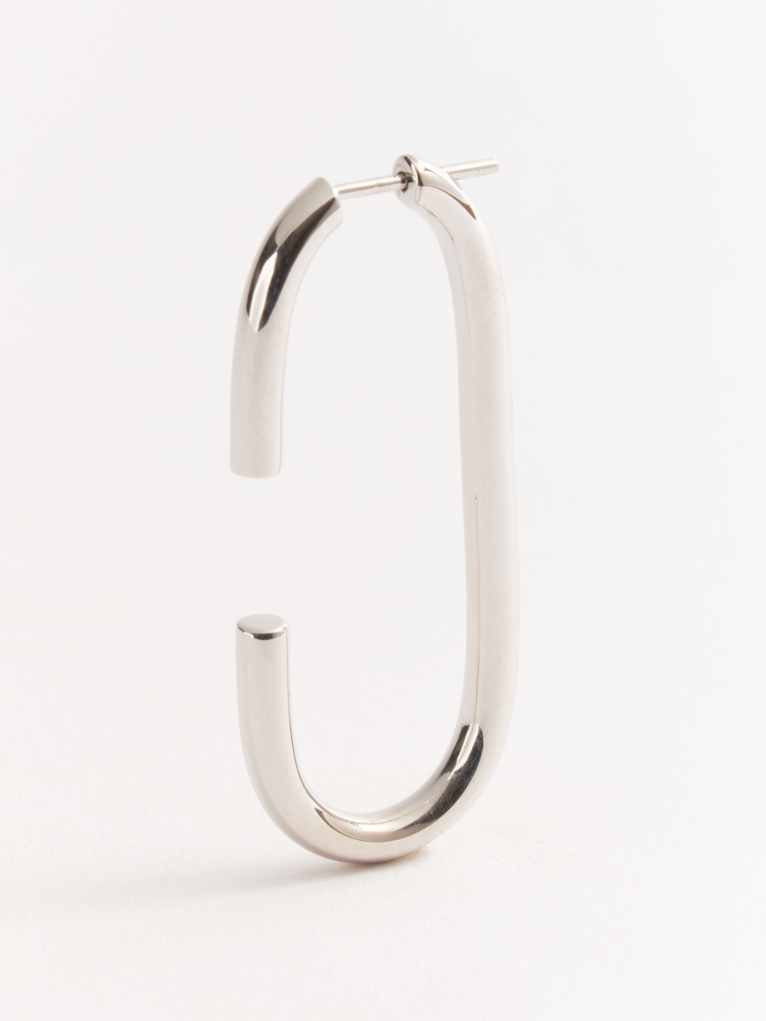 Oval Pierced Earring - Silver