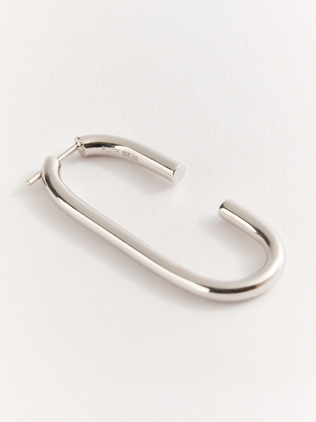 Oval Pierced Earring - Silver