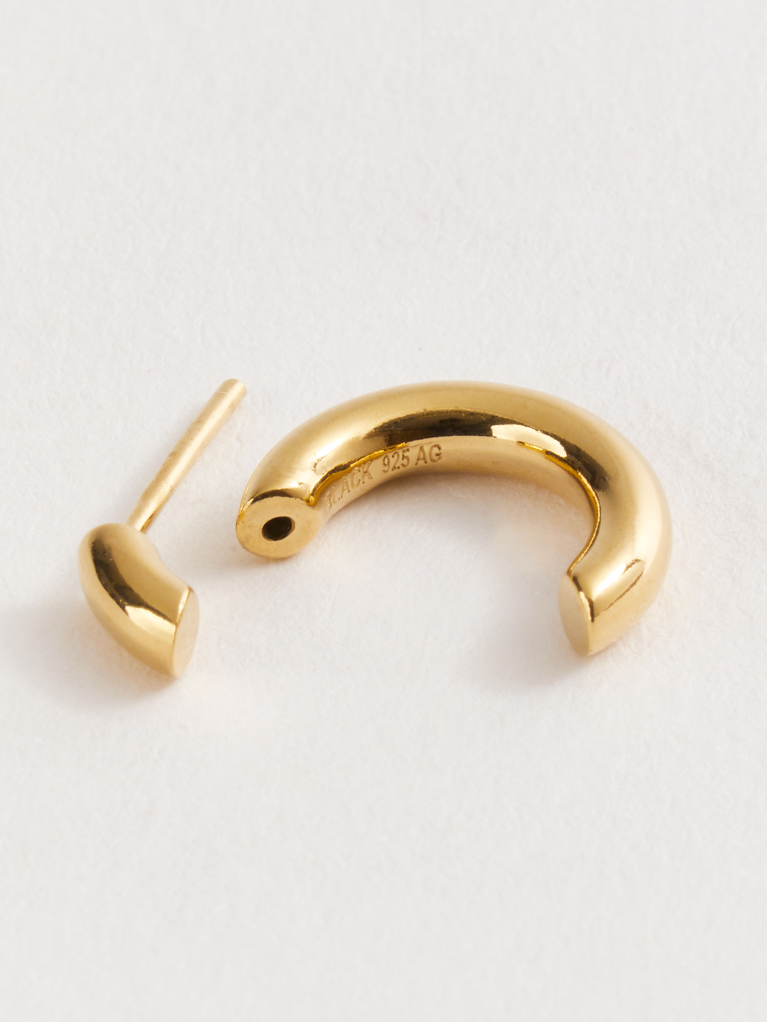 Disrupted 14 Pierced Earring - Yellow Gold
