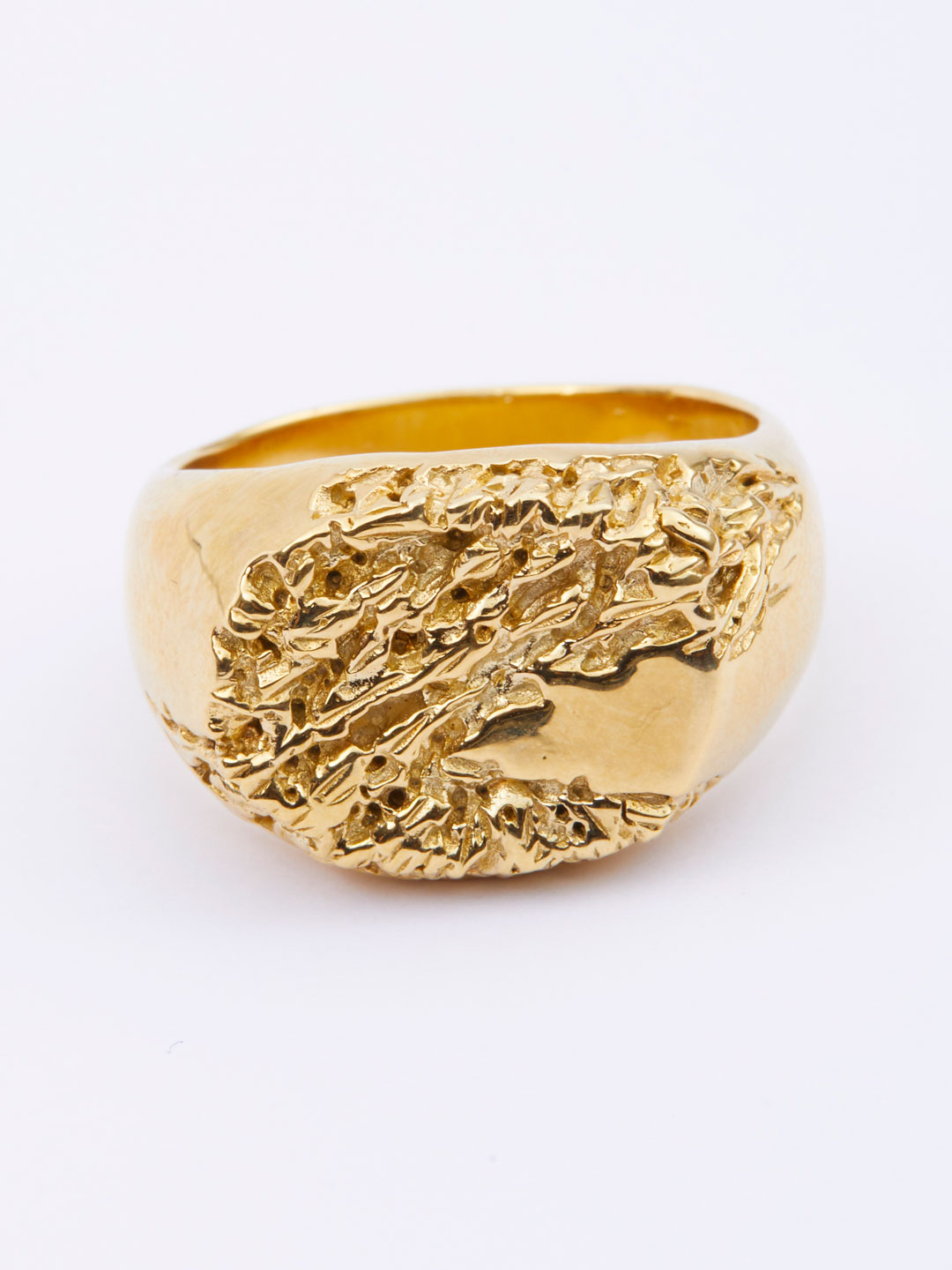 Rock Signet Ring - Yellow Gold