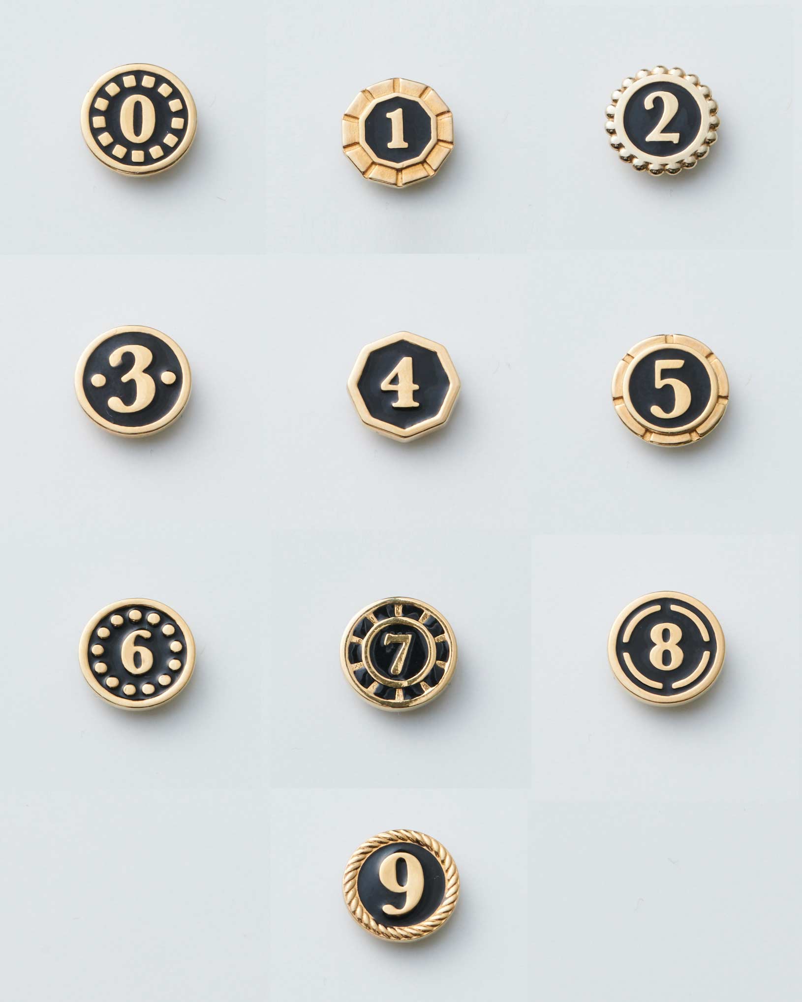 Lucky Number Coin Parts - Yellow Gold