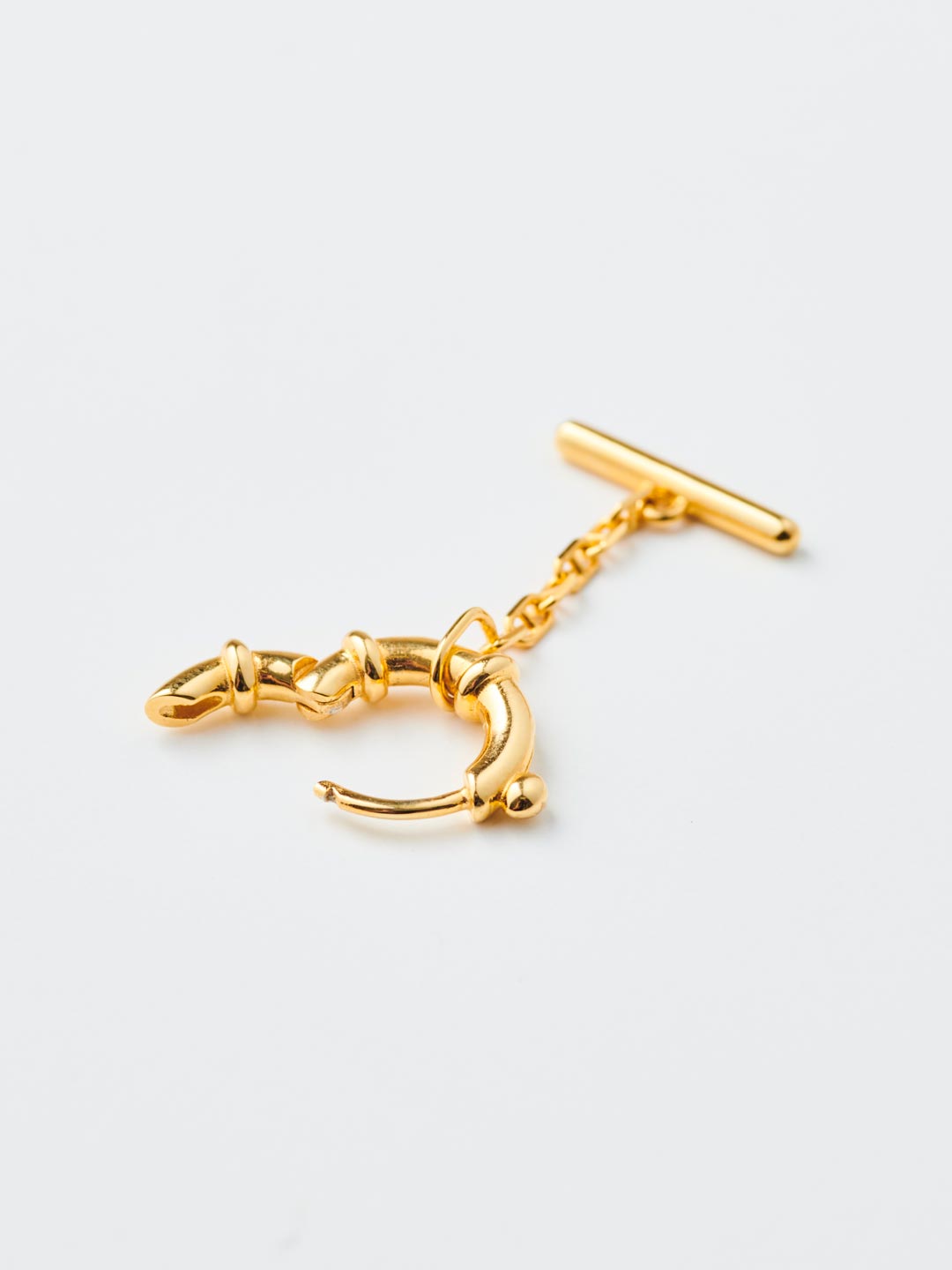 Spring Bar Huggie Pierced Earring - Yellow Gold