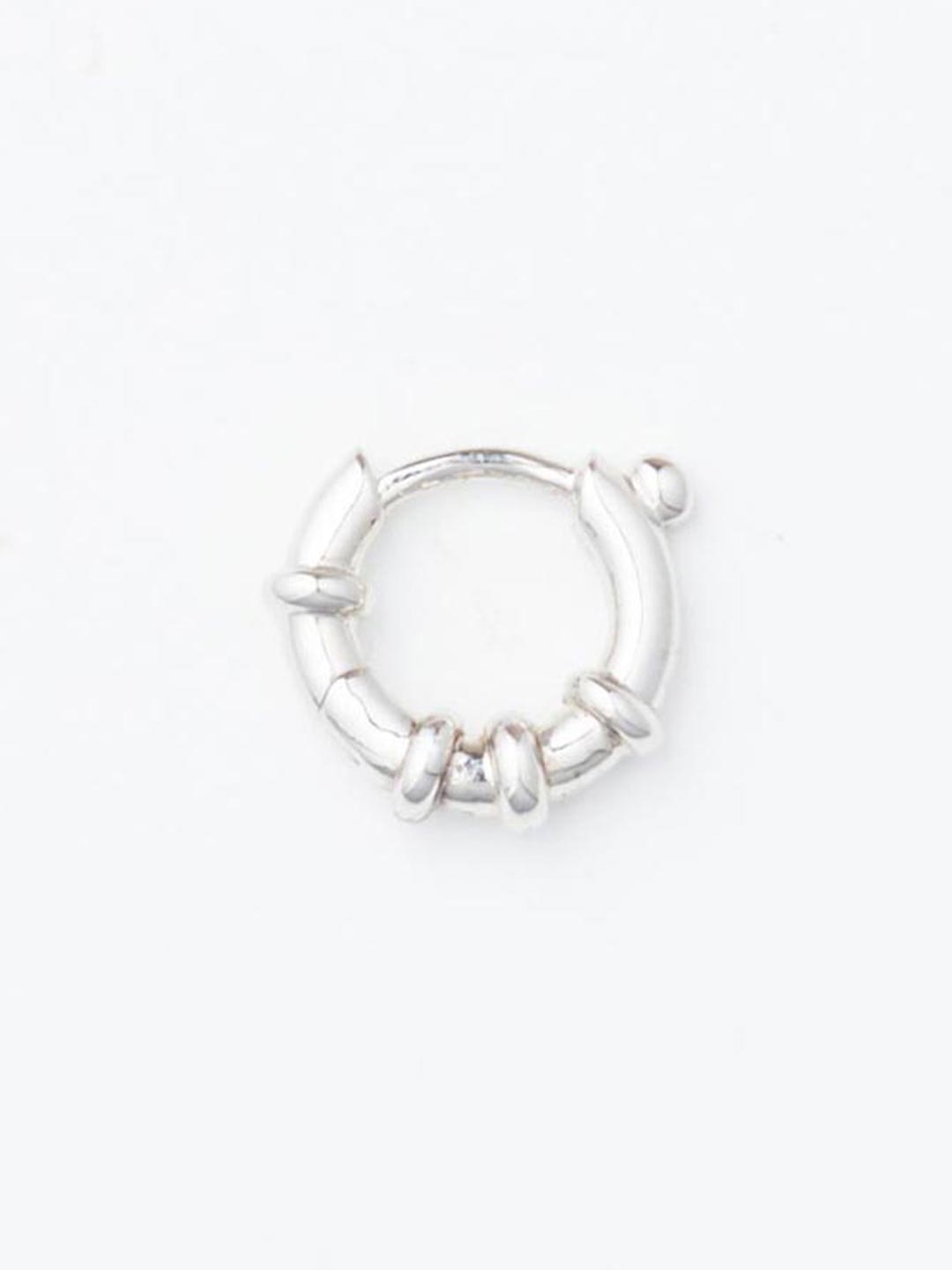 Spring Huggie Pierced Earring - Silver