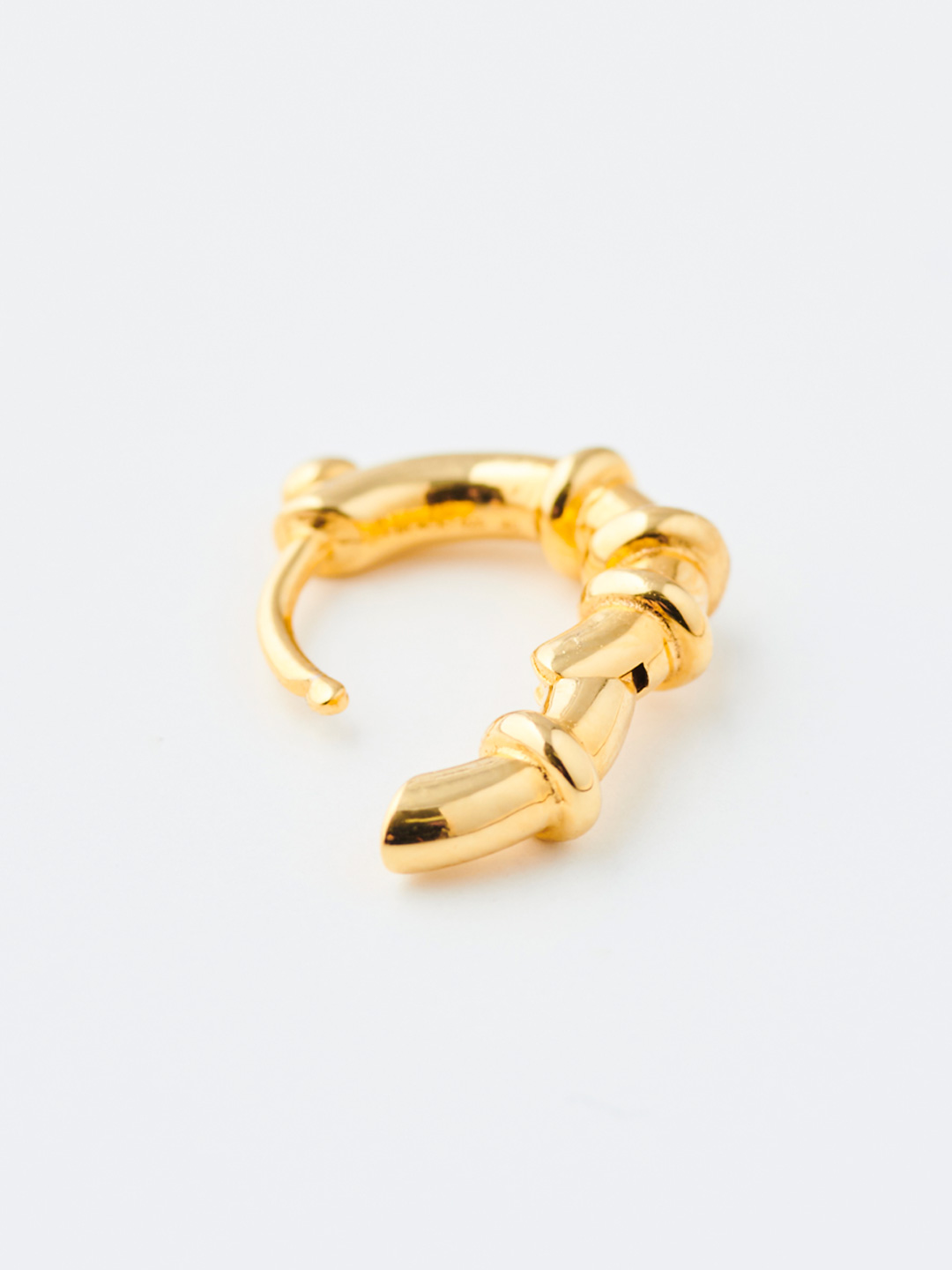 Spring Huggie Pierced Earring - Yellow Gold