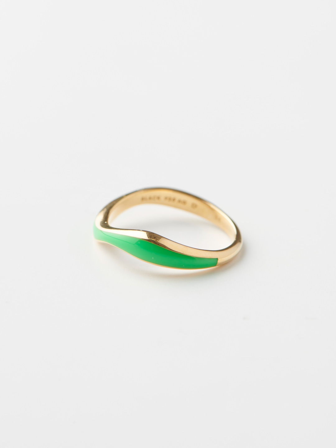 Aura Neon Green Ring - Yellow Gold