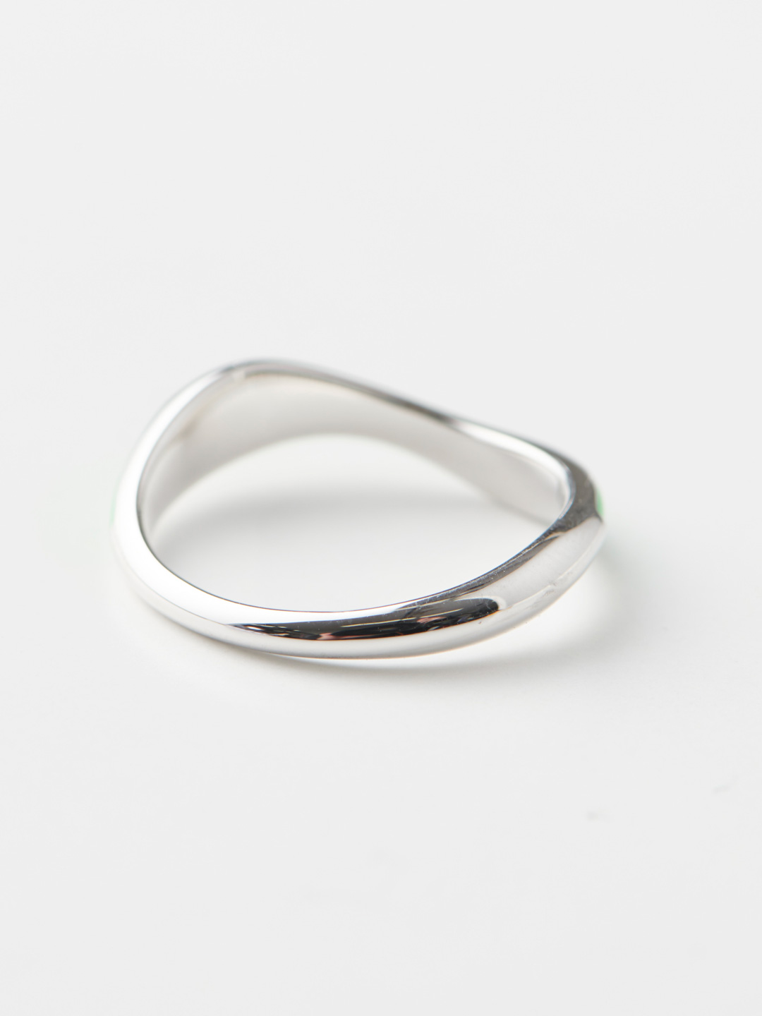Aura Neon Green Ring - Silver