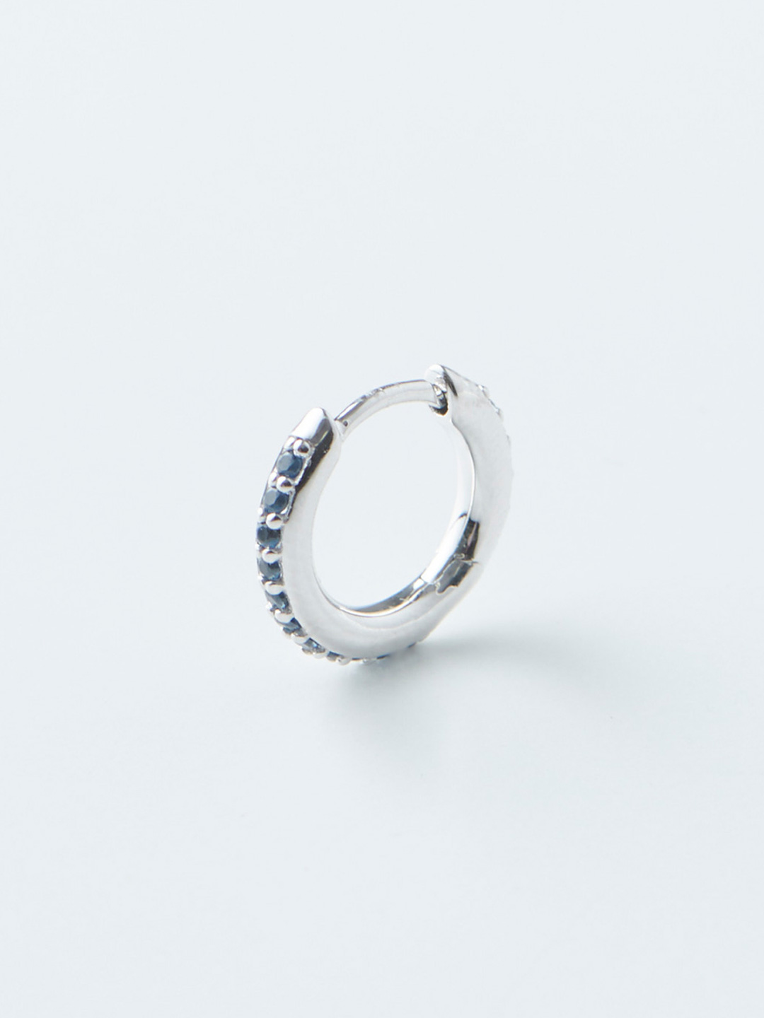 Mica 8 Blue Huggie Pierced Earring - Silver