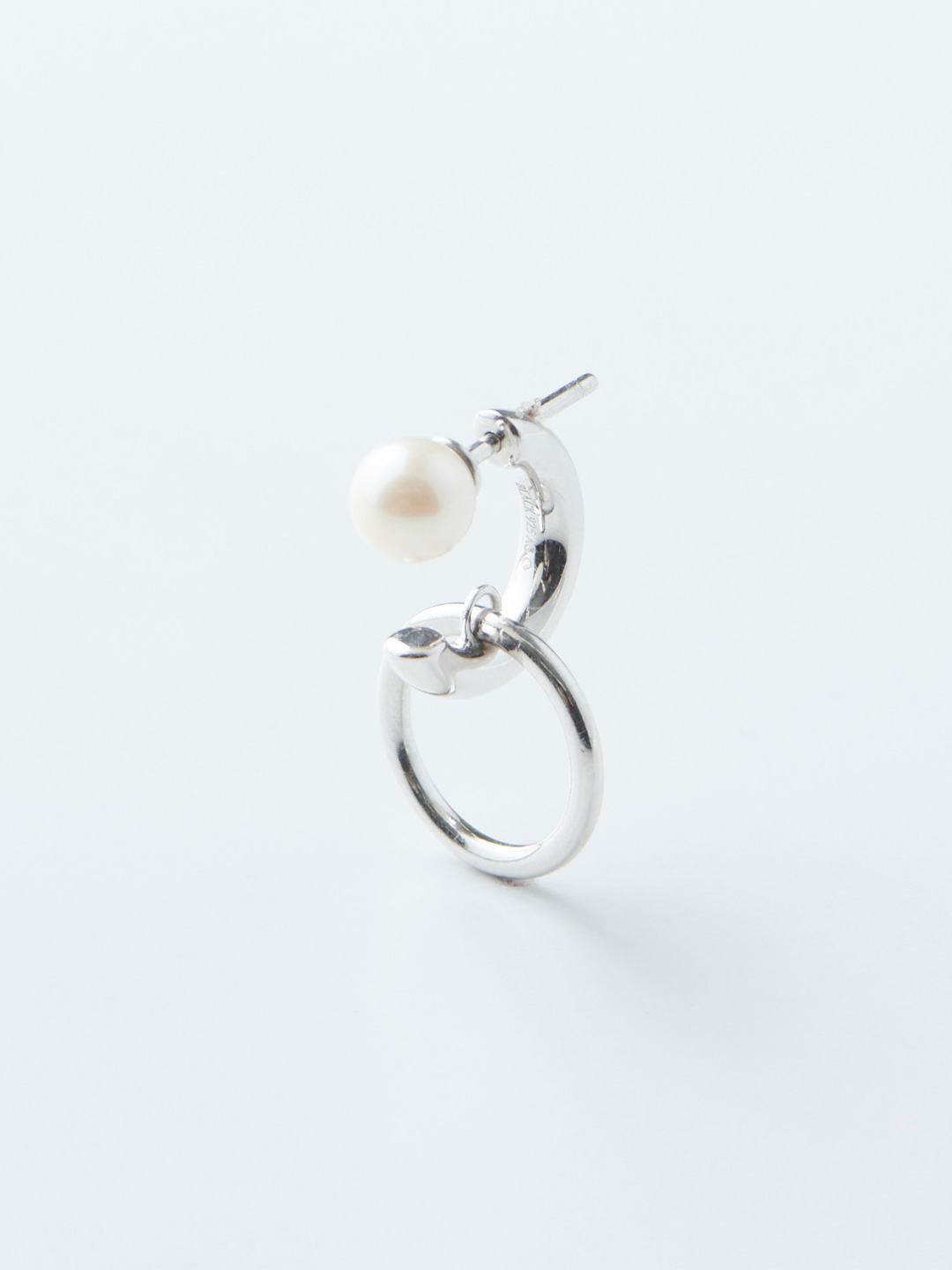 Elvira Pearl Pierced Earring - Silver