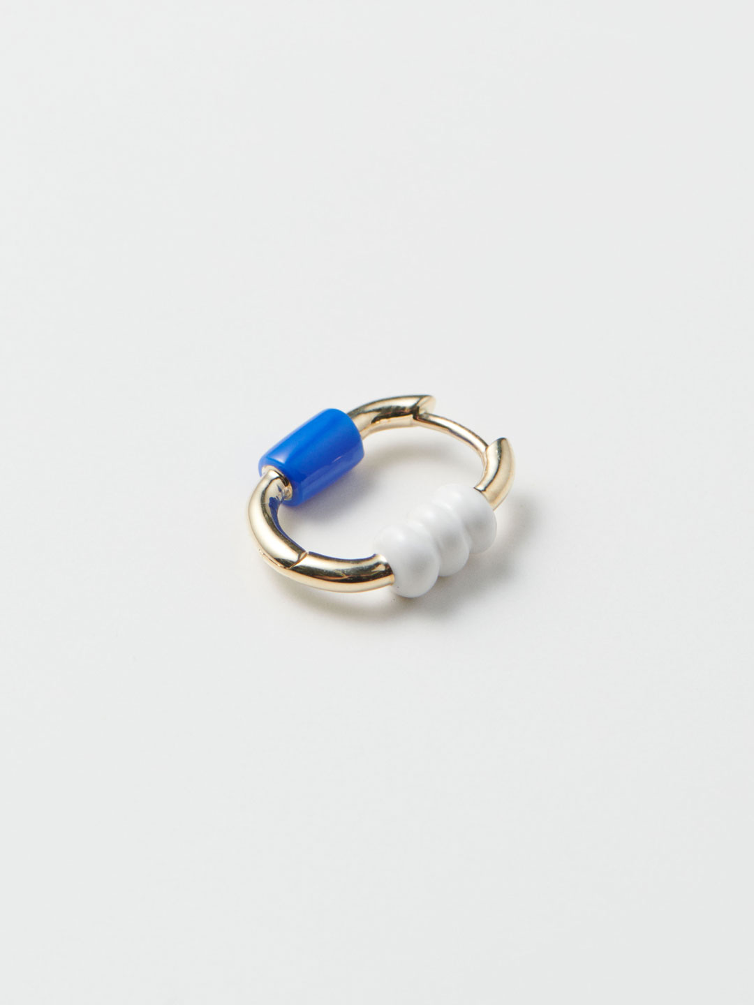 Vertigo 12 White and Blue Pierced Earring - White/Blue