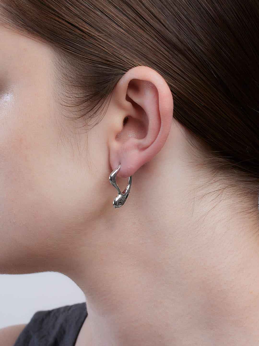 Aiden Pierced Earring - Silver