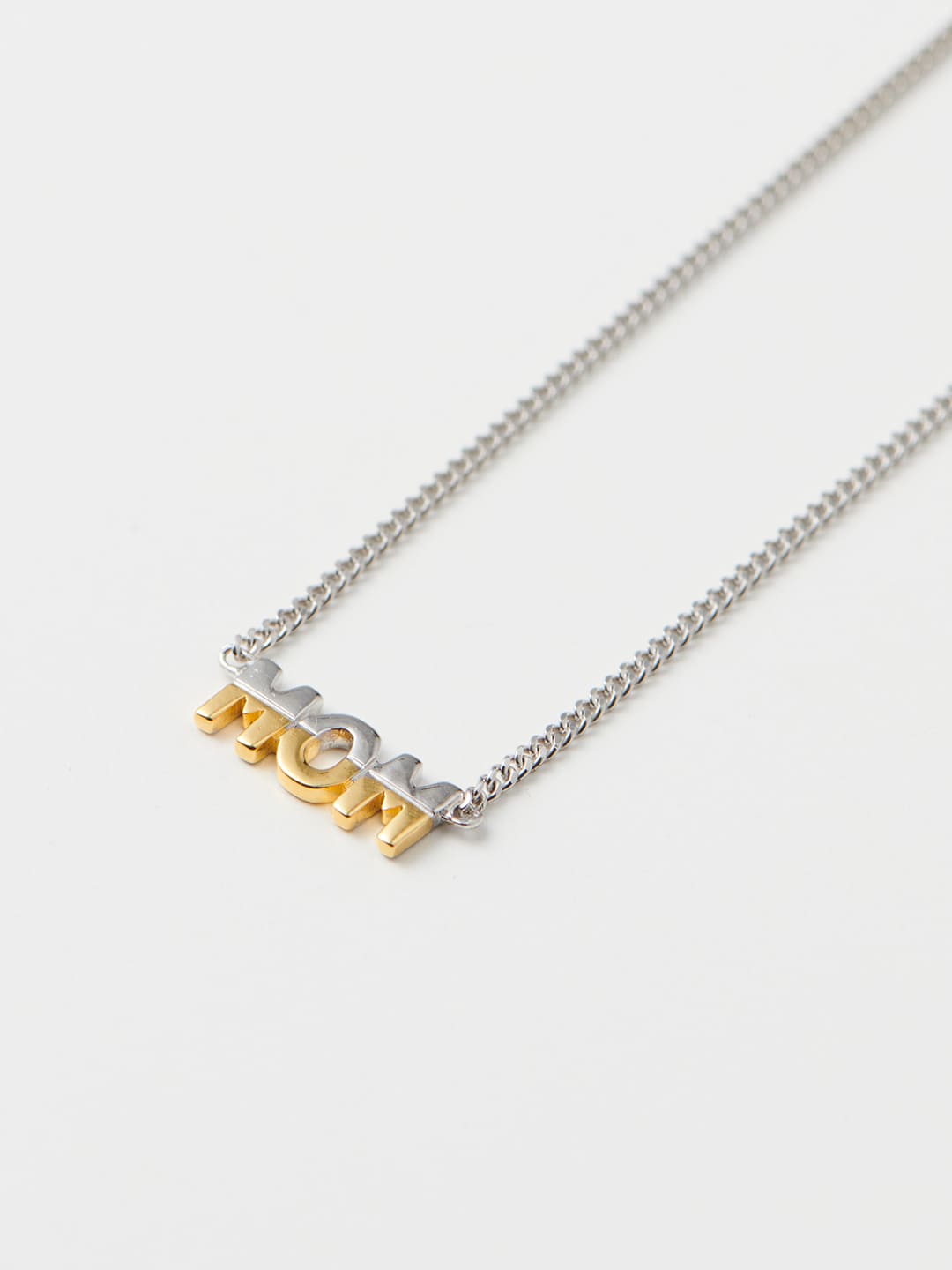 Mom Necklace - Silver/Yellow Gold