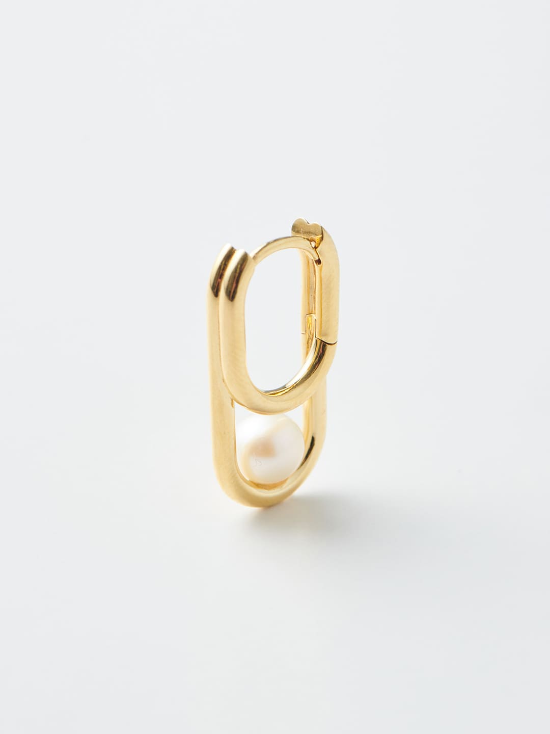 Joined Paths  Pierced Earring - Yellow Gold