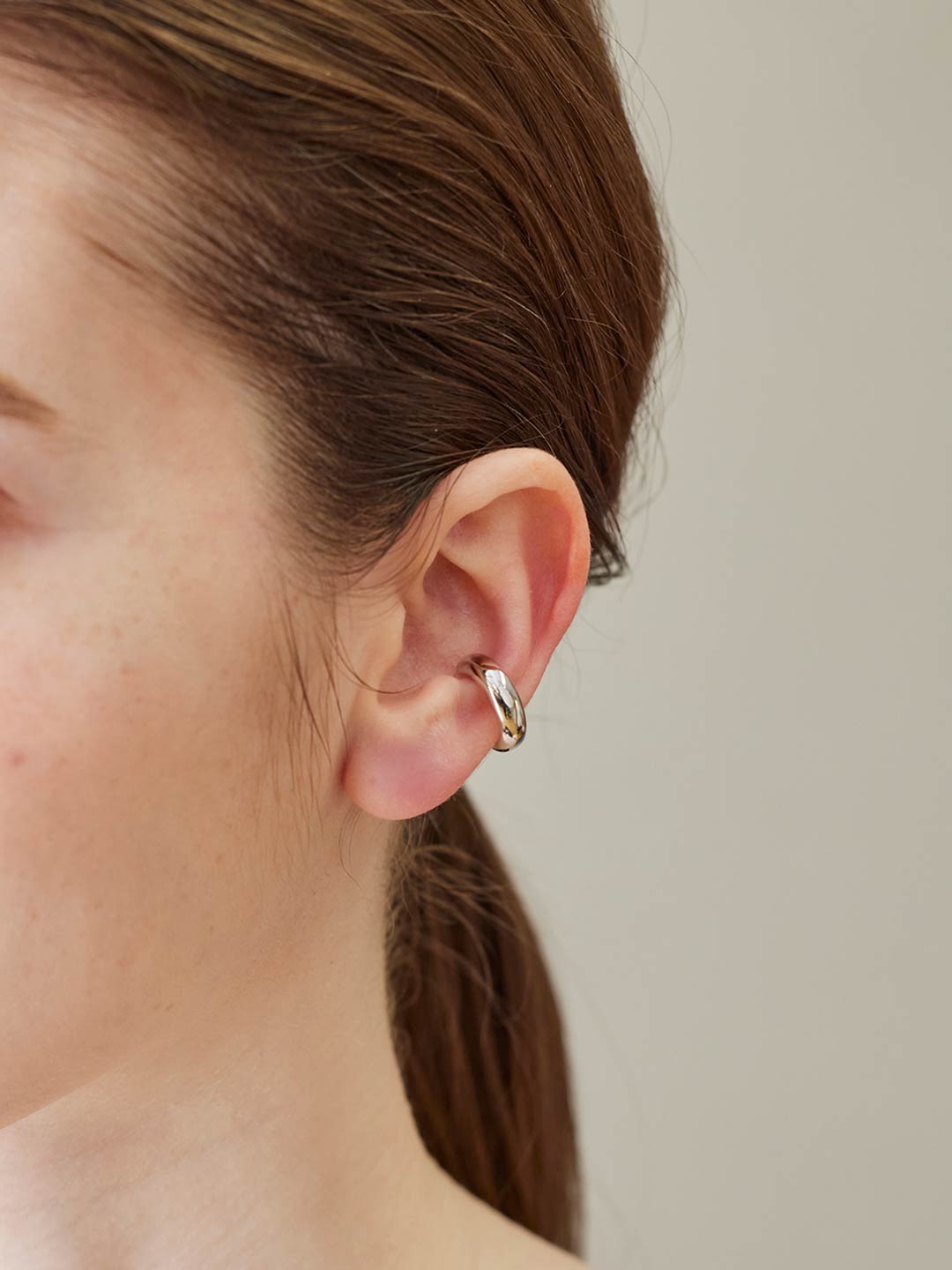 Omotesando Chunk Ear Cuff   - Silver