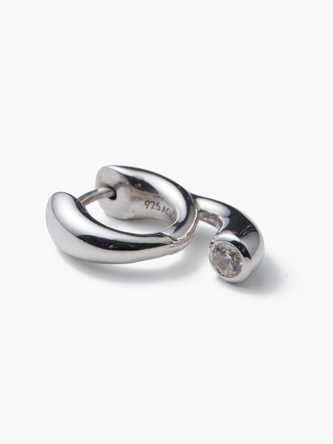 Mermaid Pool Huggie Pierced Earring  - Silver