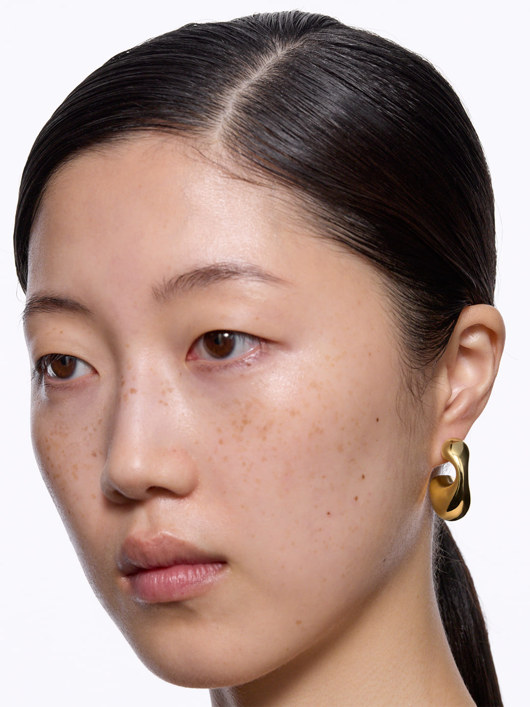 Dolphin Pierced Earring Large  - Yellow Gold