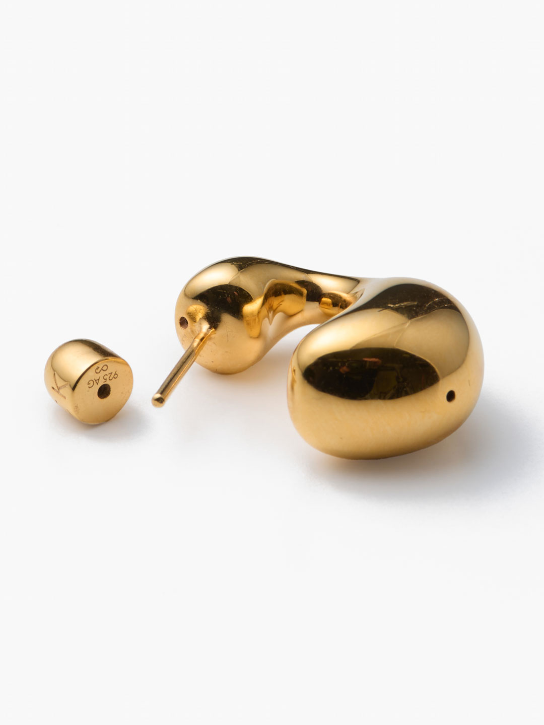 Dolphin Pierced Earring Large  - Yellow Gold