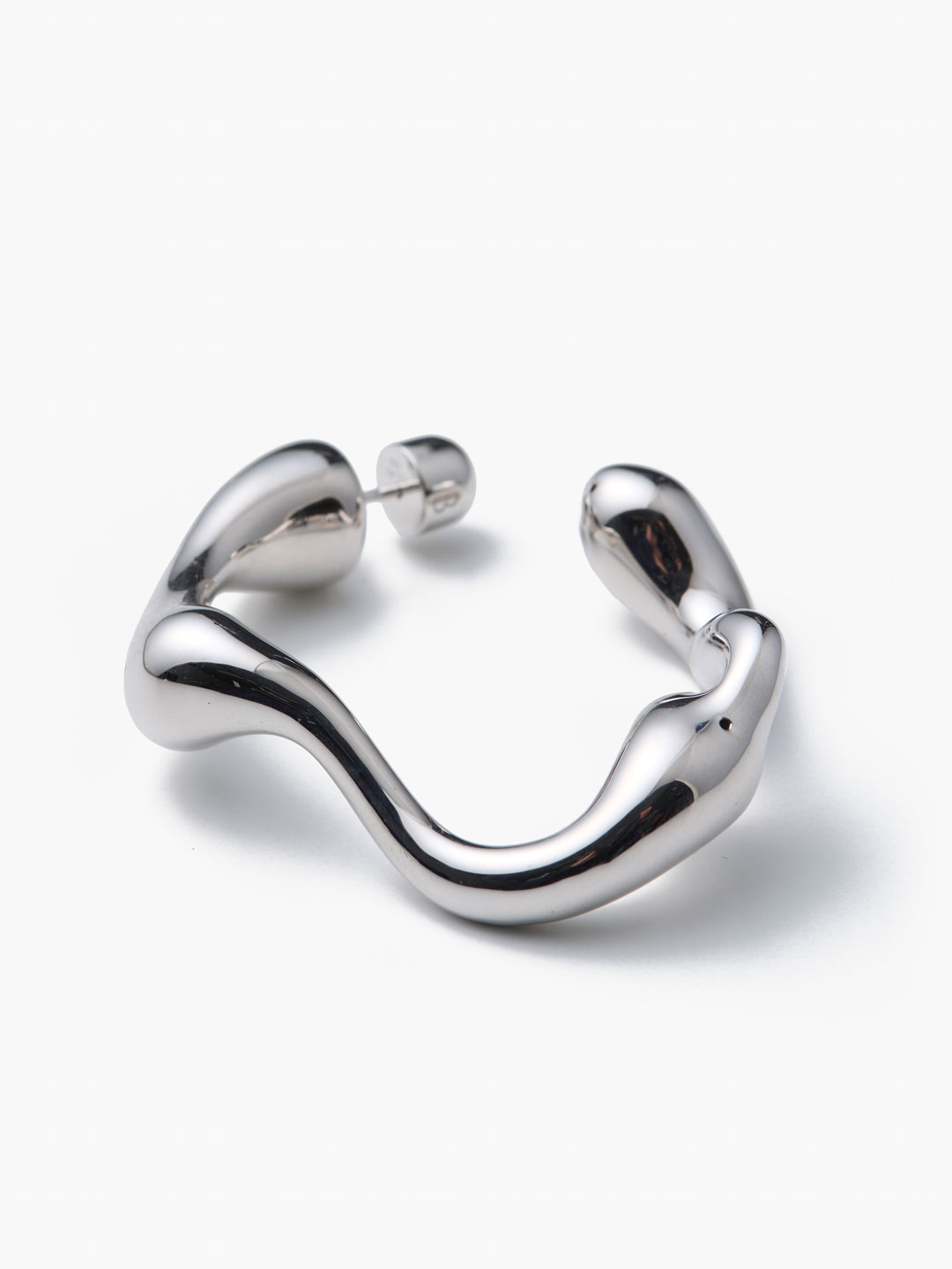Splash Hoop Pierced Earring Large  - Silver