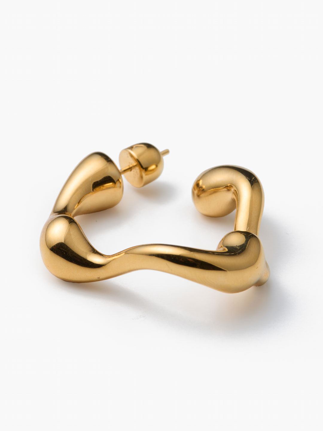 Splash Hoop Pierced Earring Large  - Yellow Gold