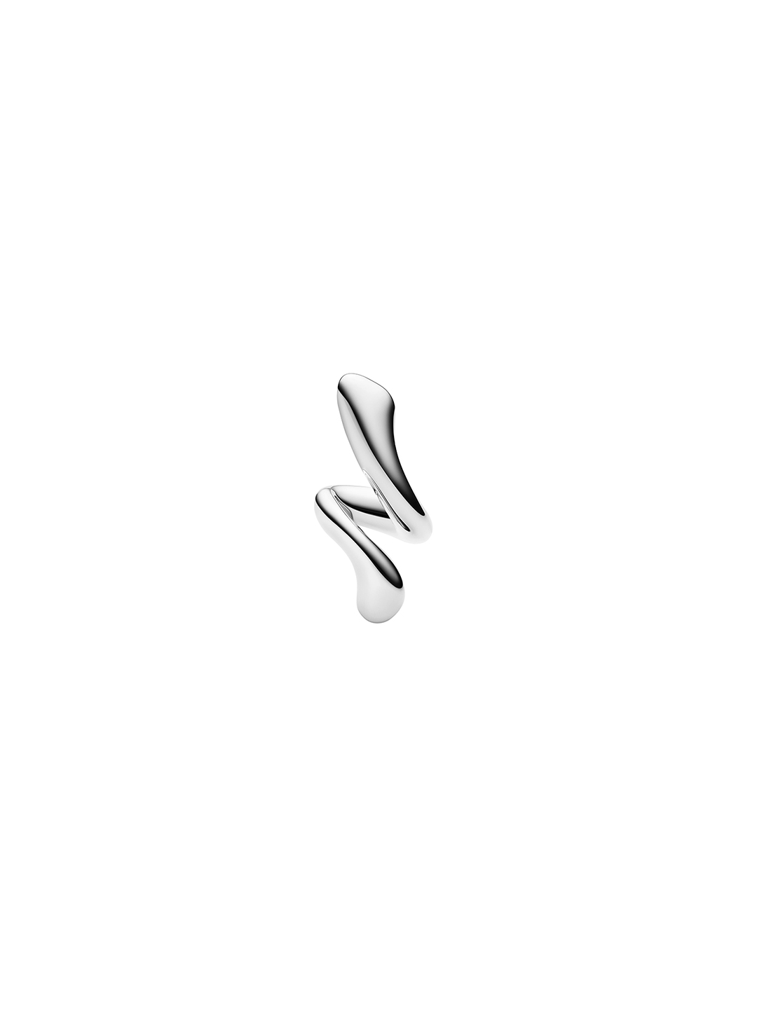 Coil Curl Stud Pierced Earring - Silver